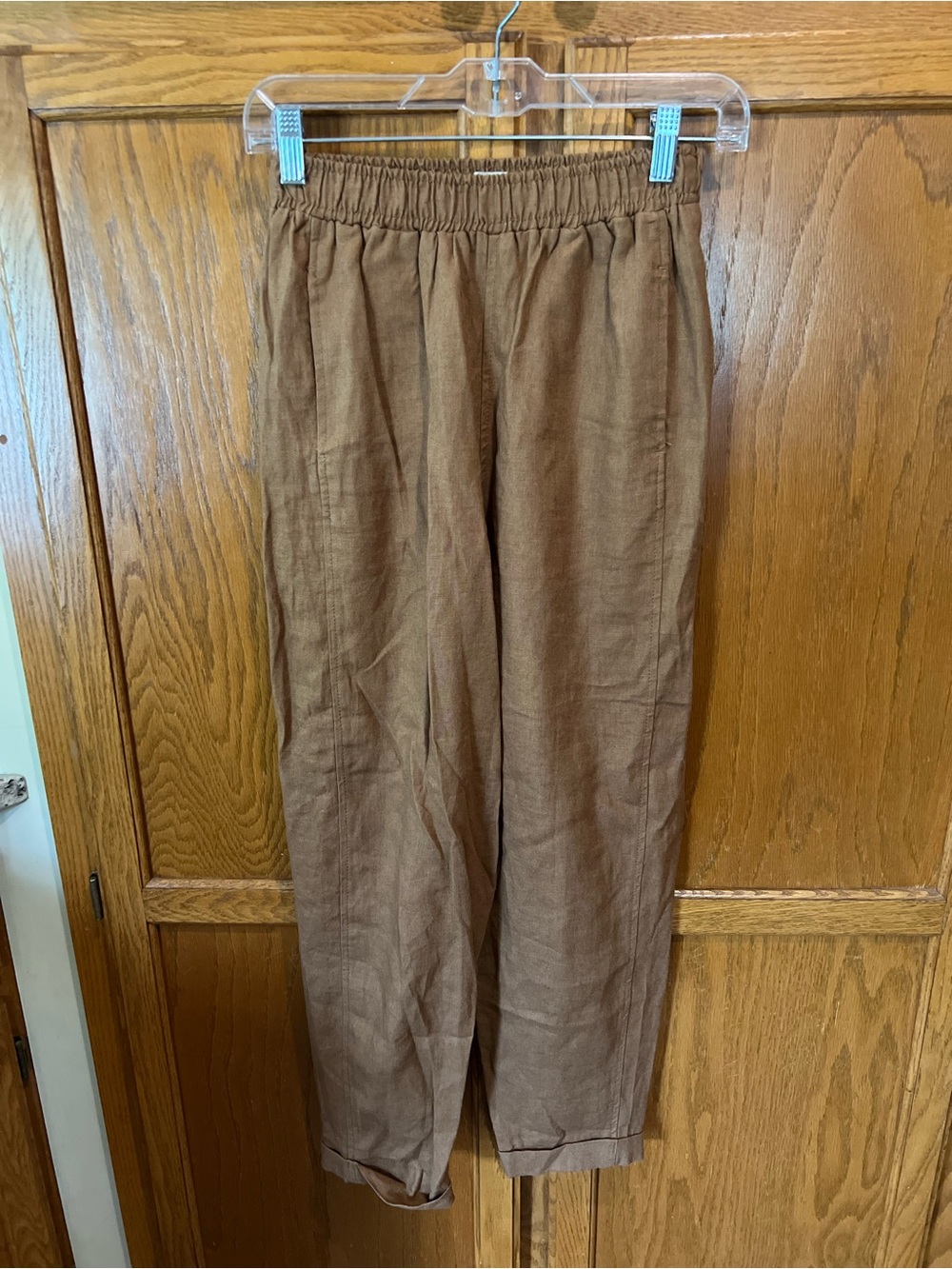 Max Studio Linen Blend Cuffed Pants